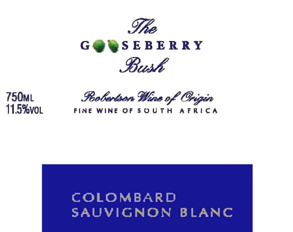 Bon Courage Wine Estate The Gooseberry Bush Colombard Sauvignon Blanc 2014 Front Label
