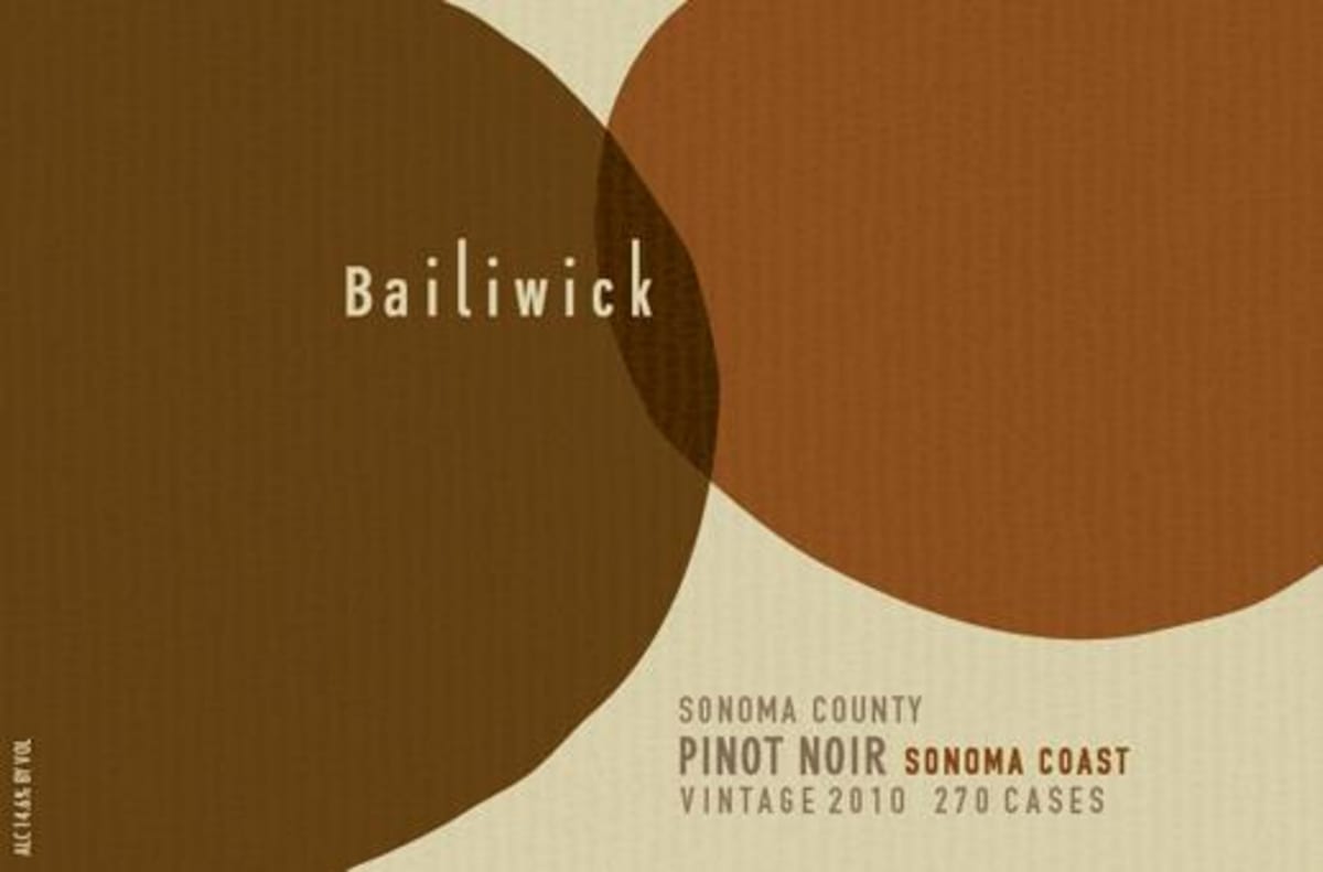 Bailiwick Sonoma Coast Pinot Noir 2010 Front Label