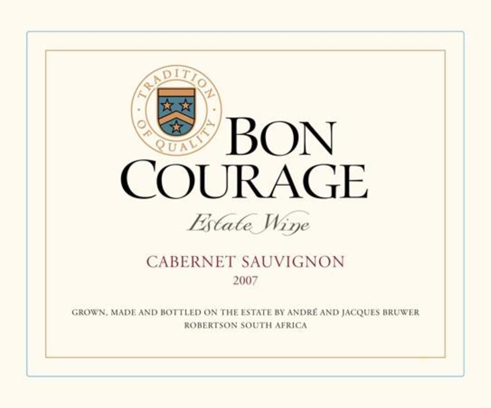 Bon Courage Wine Estate Cabernet Sauvignon 2007 Front Label