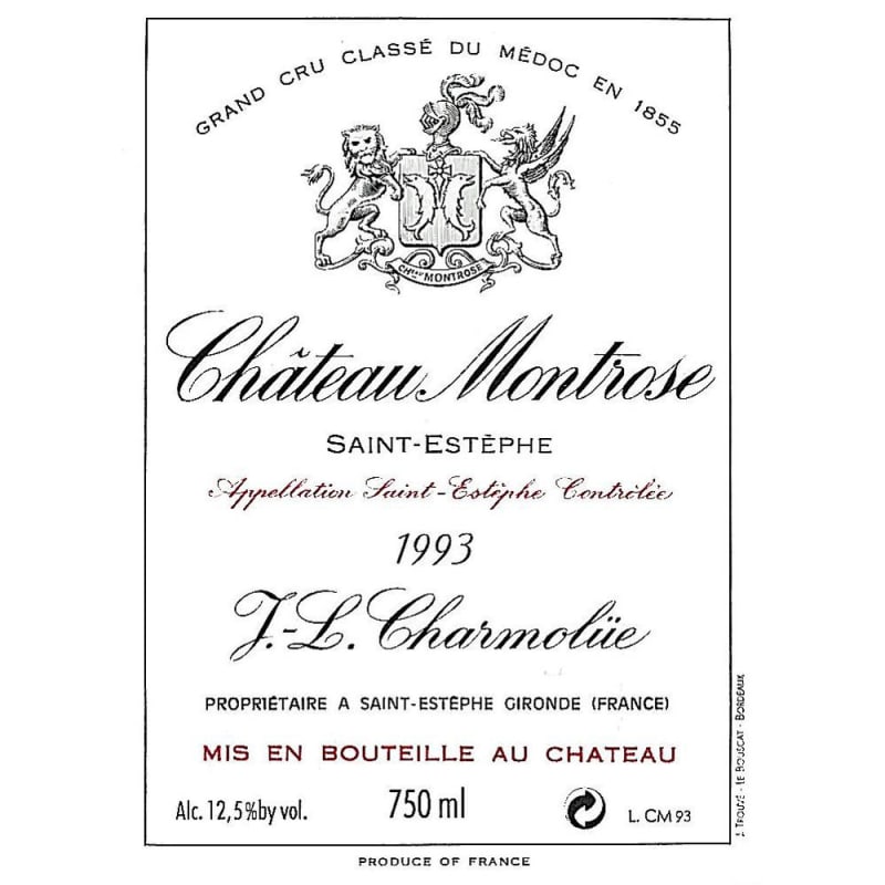 Chateau Montrose 1993 Front Label