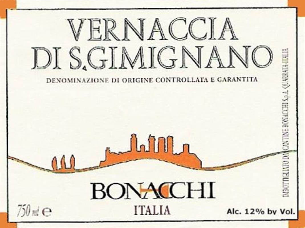 Bonacchi Vernaccia di San Gimignano 2010 Front Label