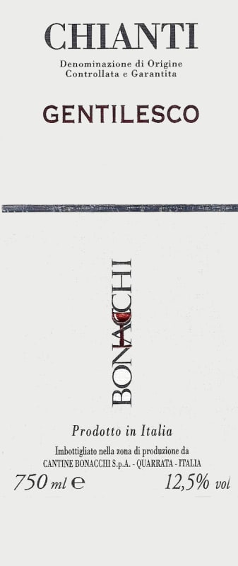 Bonacchi Gentilesco 2014 Front Label