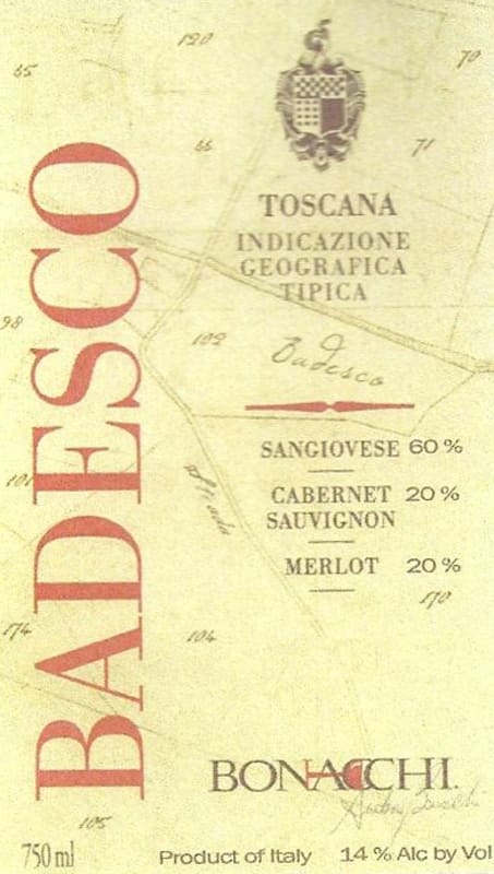 Bonacchi Toscana Badesco 2011 Front Label