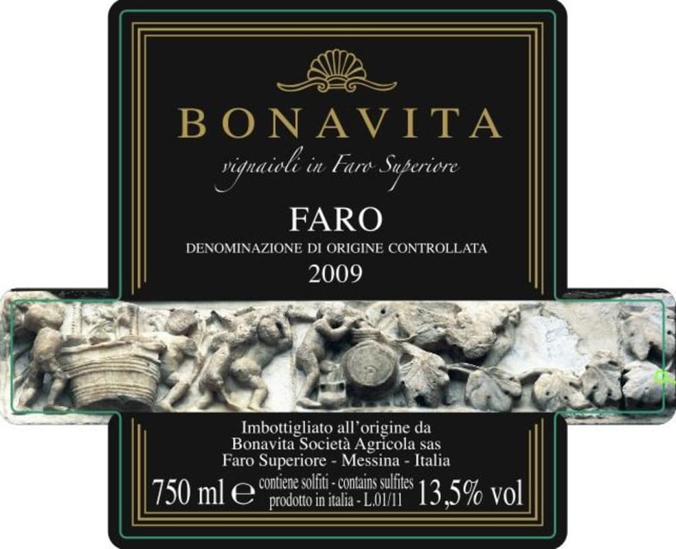 Bonavita Faro 2009 Front Label