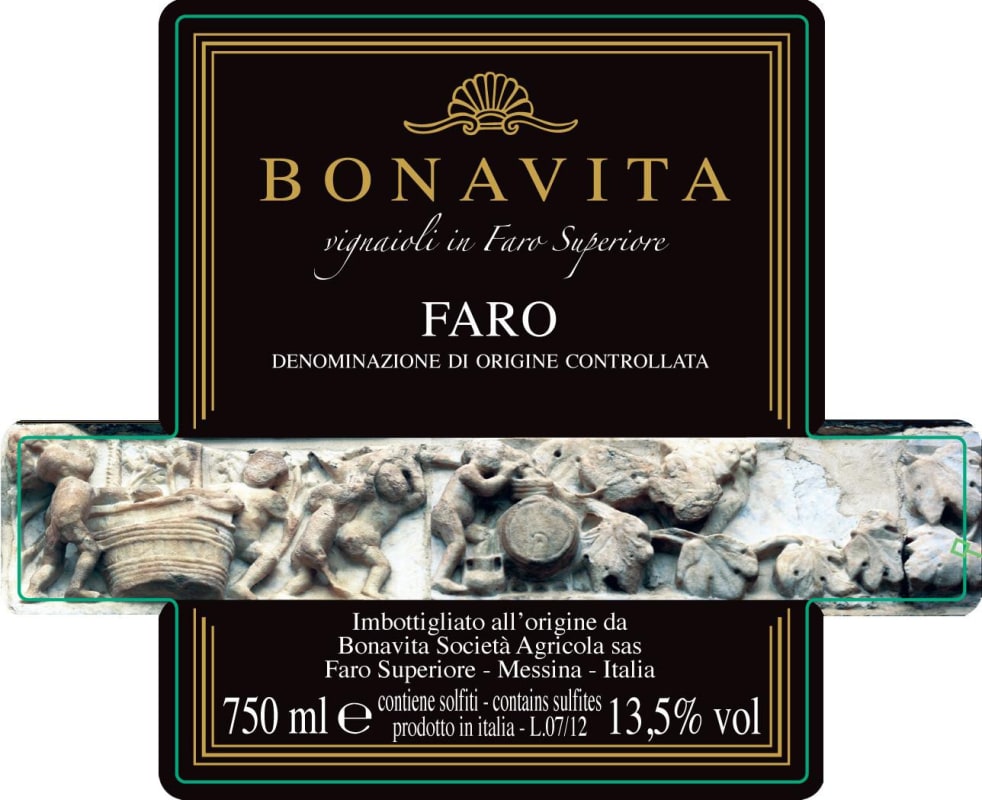 Bonavita Faro 2011 Front Label