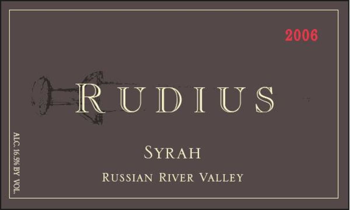 Rudius Syrah 2006 Front Label