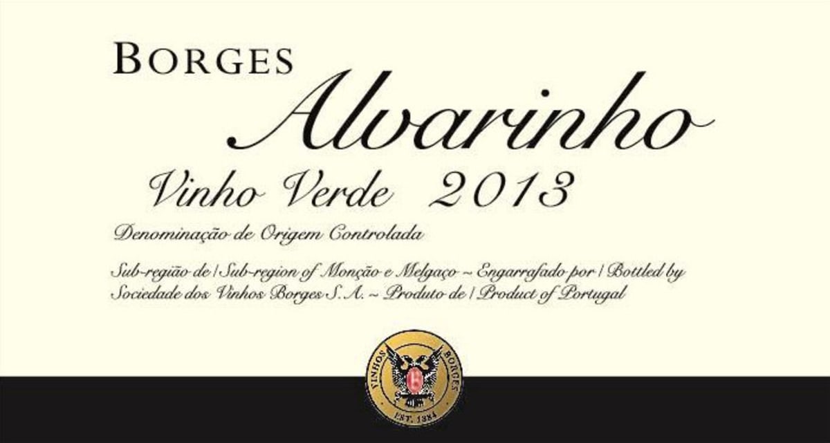 Borges Vinho Verde Alvarinho 2013 Front Label