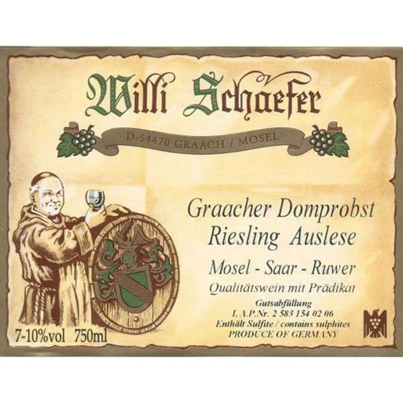 Weingut Willi Schaefer Graacher Domprobst Riesling Auslese A P#1403 (375ml half-bottle) 2002 Front Label
