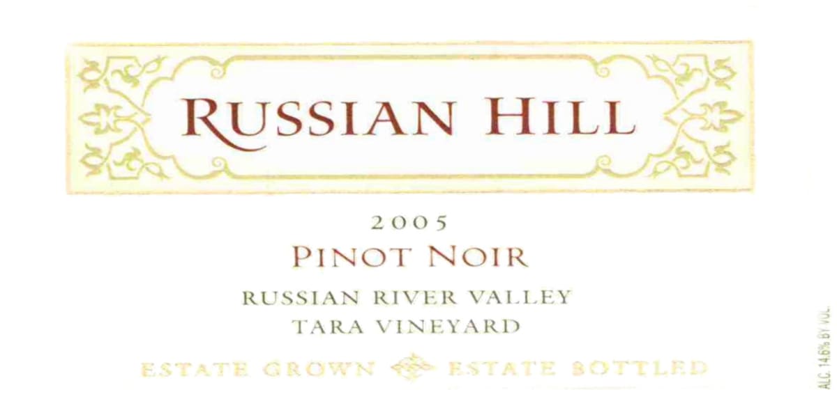 Russian Hill Tara Vineyard Pinot Noir 2005 Front Label