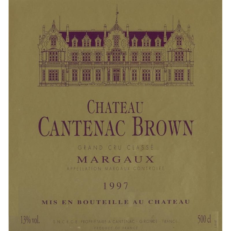 Chateau Cantenac Brown 1997 Front Label