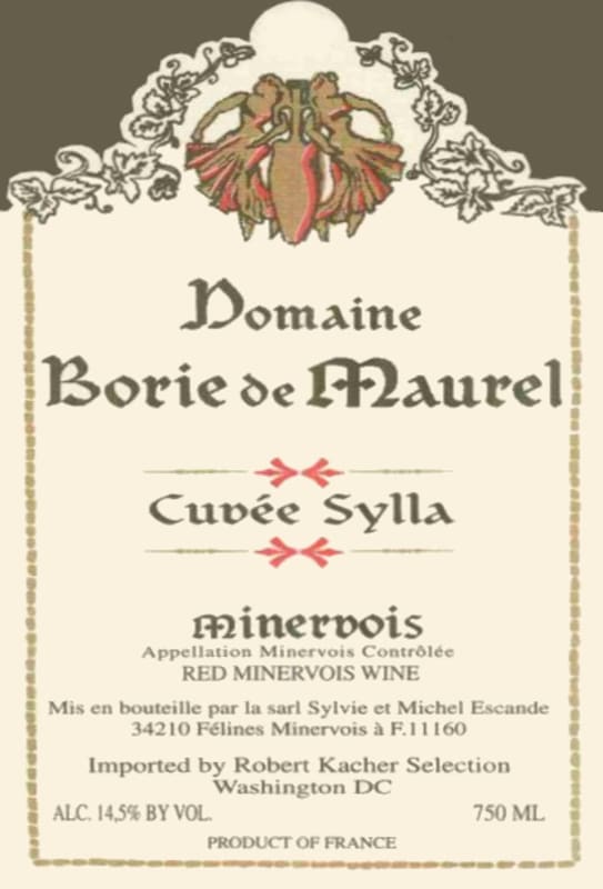Borie de Maurel Minervois Sylla 2009 Front Label