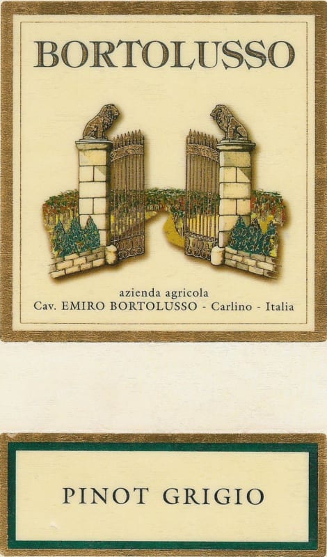 Bortolusso Vini Venezia Giulia Pinot Grigio 2015 Front Label