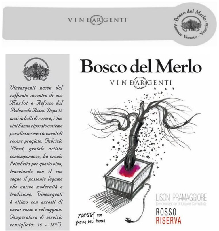 Bosco Del Merlo Vineargenti Riserva Rosso 2009 Front Label
