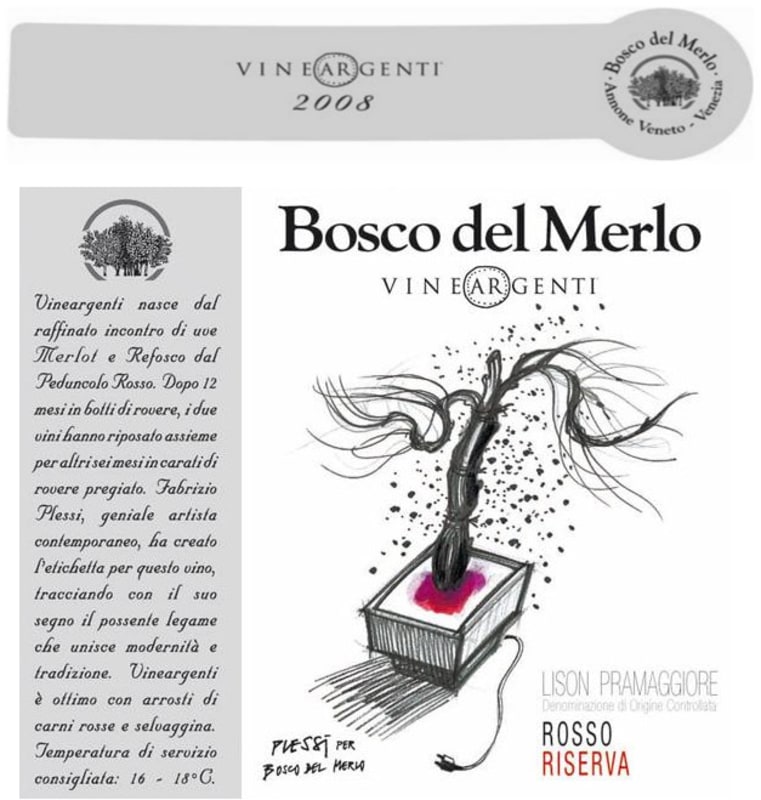 Bosco Del Merlo Vineargenti Riserva Rosso 2008 Front Label