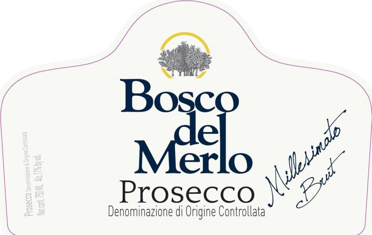 Bosco Del Merlo Prosecco Millesimato Brut 2013 Front Label