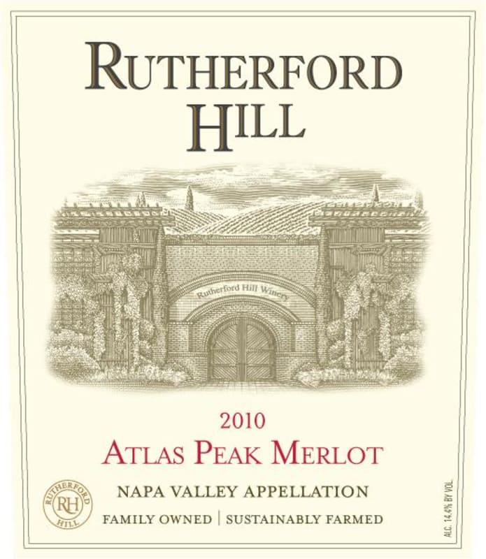 Rutherford Hill Atlas Peak Merlot 2010 Front Label