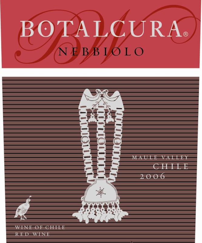 Botalcura Nebbiolo 2006 Front Label