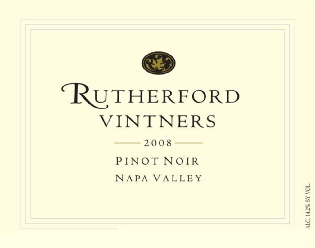Rutherford Vintners Pinot Noir 2008 Front Label