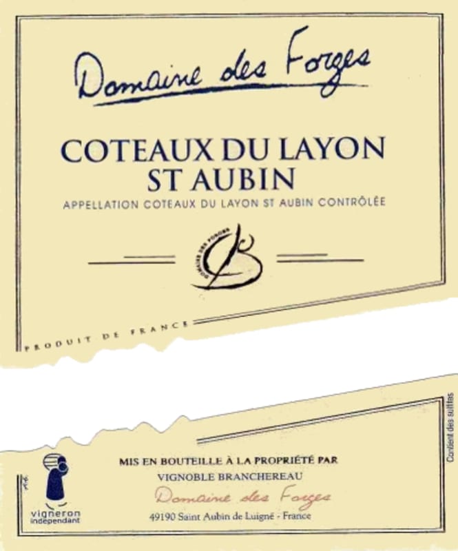 Branchereau Domaine des Forges Coteaux du Layon Saint Aubin 2010 Front Label