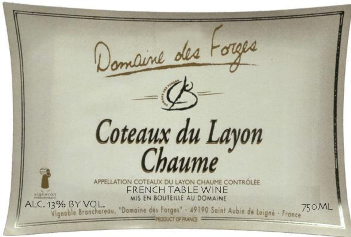 Branchereau Domaine des Forges Coteaux du Layon Chaume 2009 Front Label