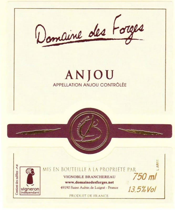 Branchereau Domaine des Forges Anjou Rouge 2014 Front Label