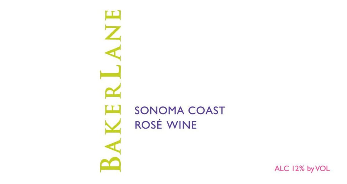 Baker Lane Rose 2015 Front Label