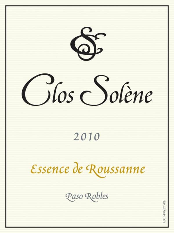 Clos Solene Essence de Roussanne 2010 Front Label