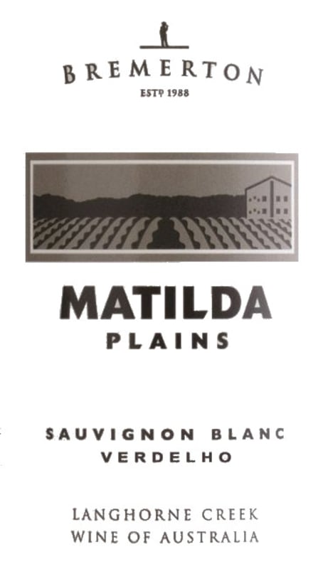 Bremerton Wines Matilda Plains Sauvignon Blanc Verdelho 2013 Front Label
