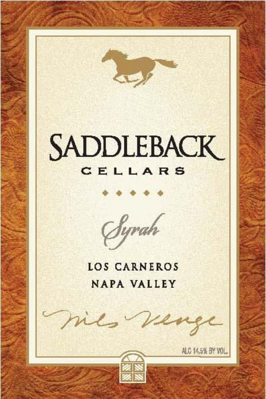 Saddleback Los Carneros Syrah 2013 Front Label
