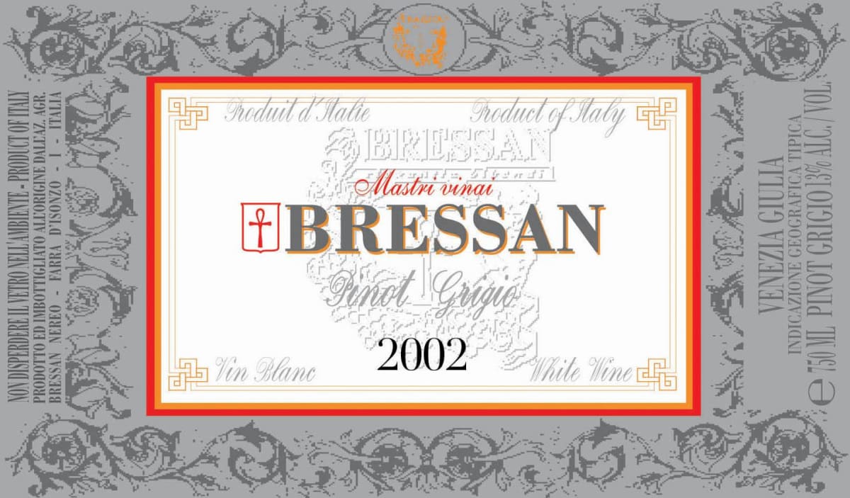 Bressan Mastri Vinai Venezia Giulia Pinot Grigio 2002 Front Label