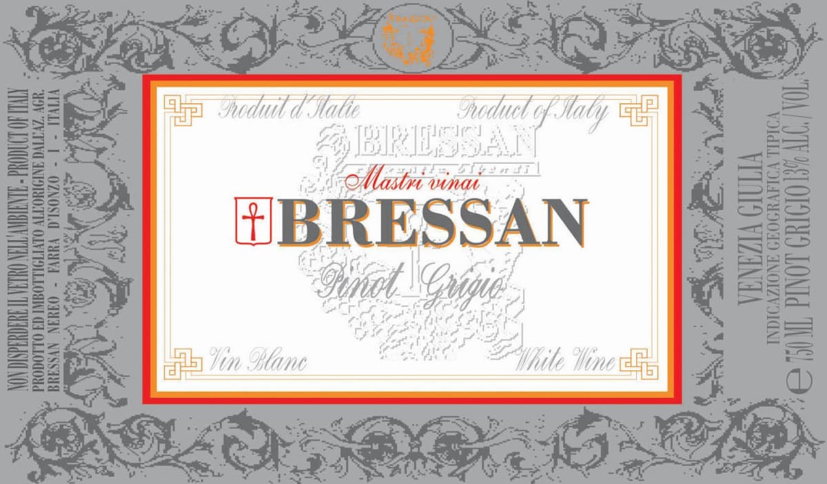 Bressan Mastri Vinai Venezia Giulia Pinot Grigio 2004 Front Label