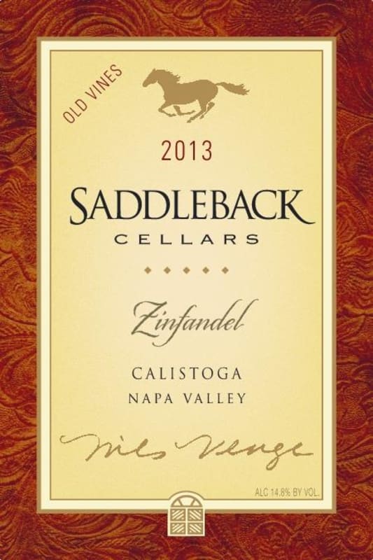 Saddleback Old Vine Zinfandel 2013 Front Label