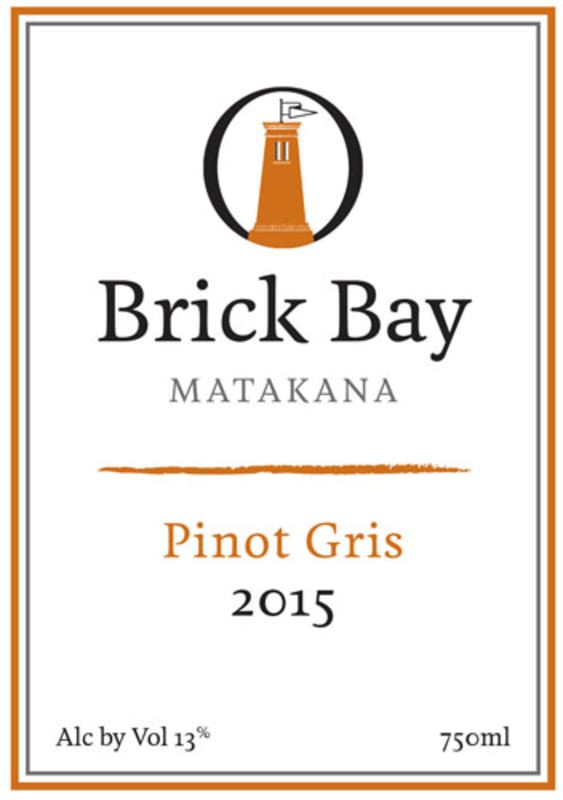 Brick Bay Wines Pinot Gris 2015 Front Label