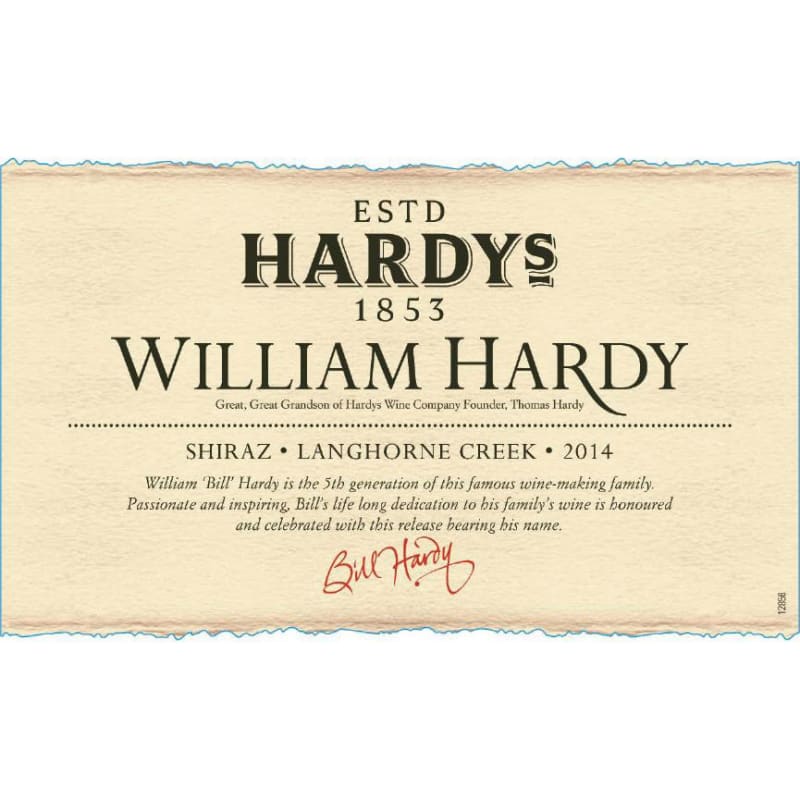 Hardys William Hardy Shiraz 2014 Front Label
