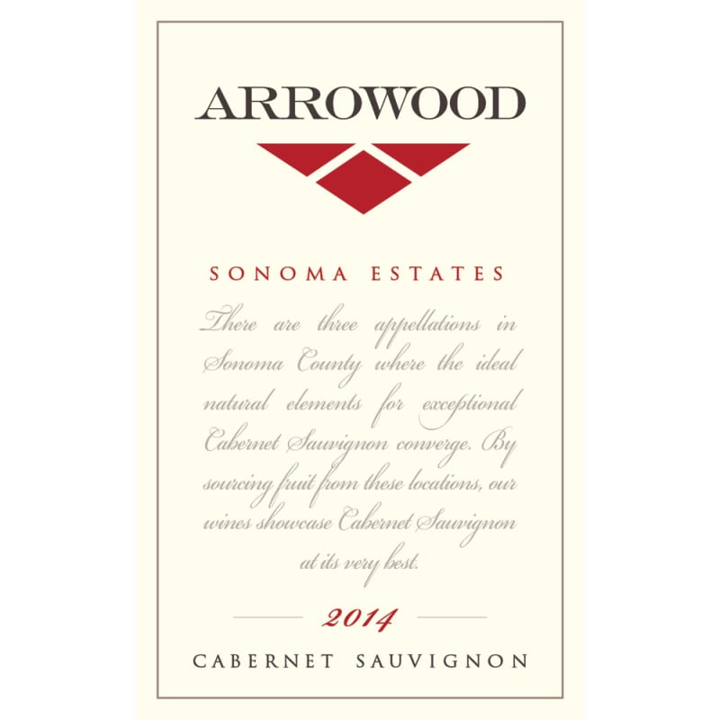 Arrowood Sonoma Cabernet Sauvignon 2014 Front Label