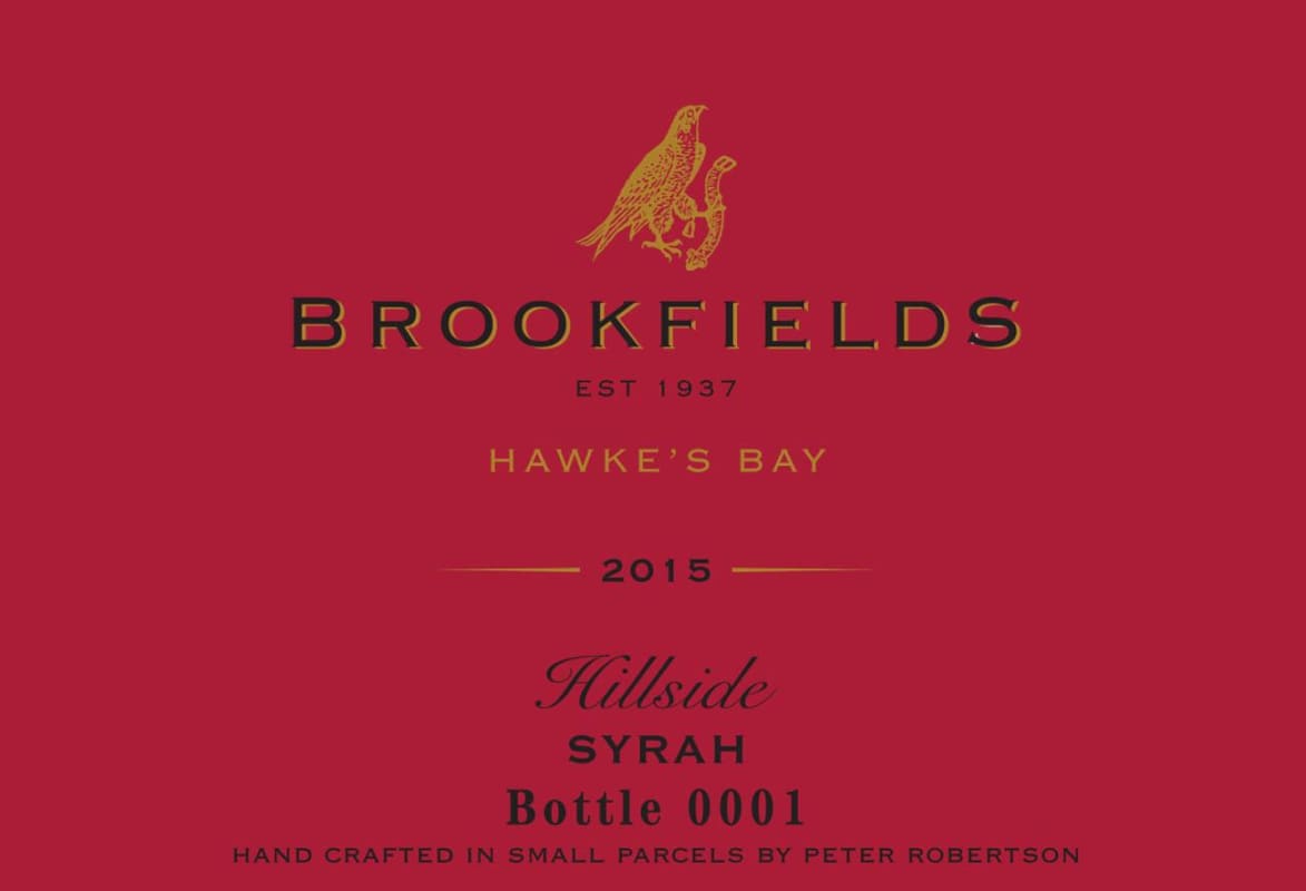 Brookfields Vineyards Hillside Syrah 2015 Front Label