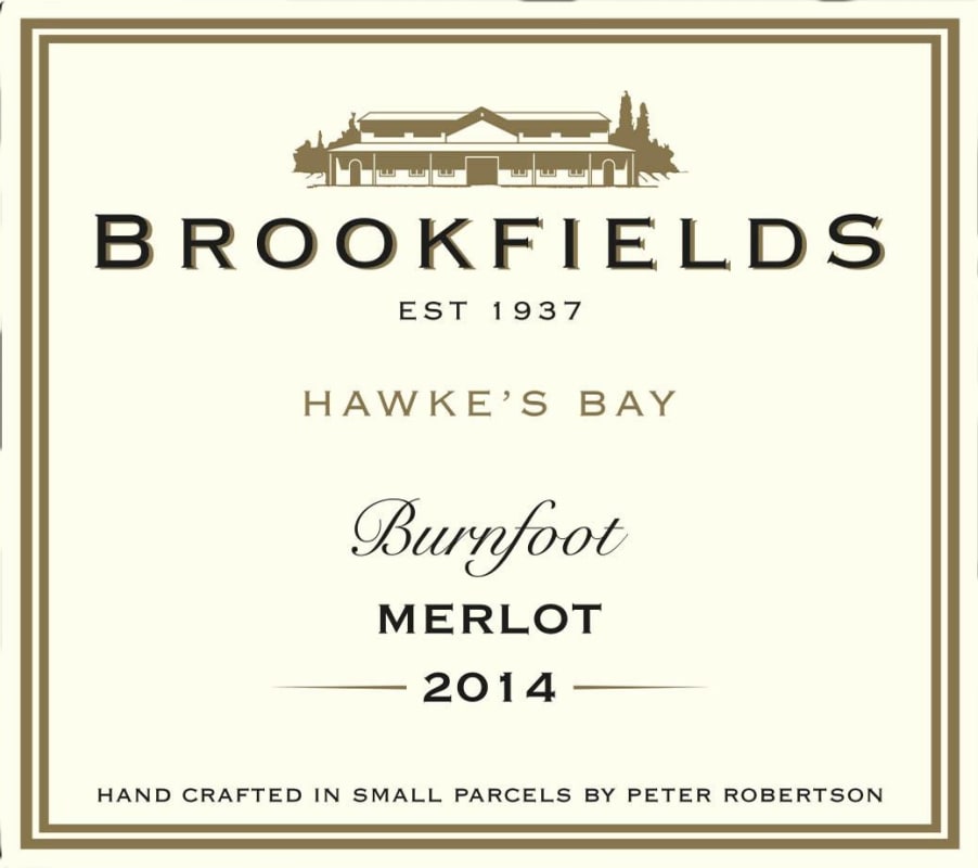 Brookfields Vineyards Burnfoot Merlot 2014 Front Label