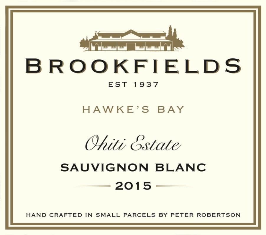 Brookfields Vineyards Ohiti Estate Sauvignon Blanc 2015 Front Label
