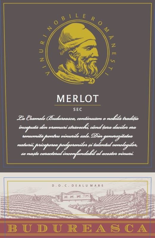 Budureasca Sec Merlot 2011 Front Label