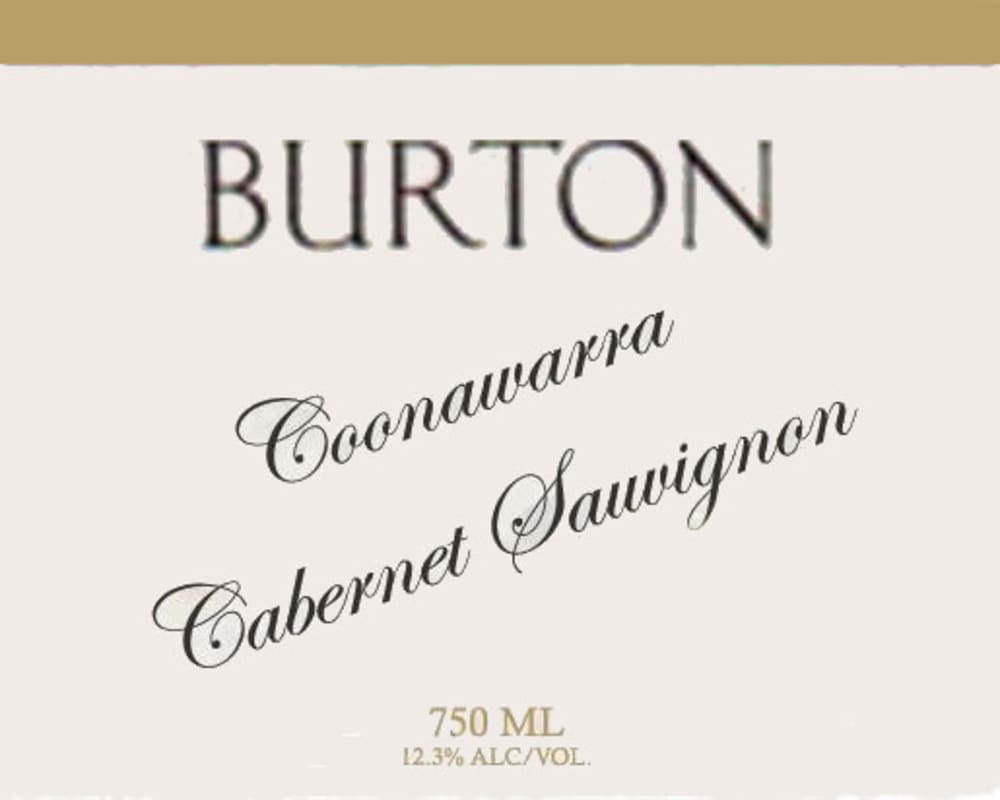 Burton Premium Wines Coonawarra Cabernet Sauvignon 2000 Front Label