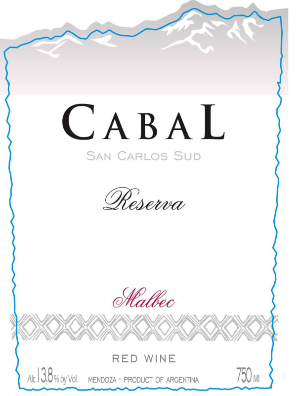 Cabal Reserva Malbec 2012 Front Label