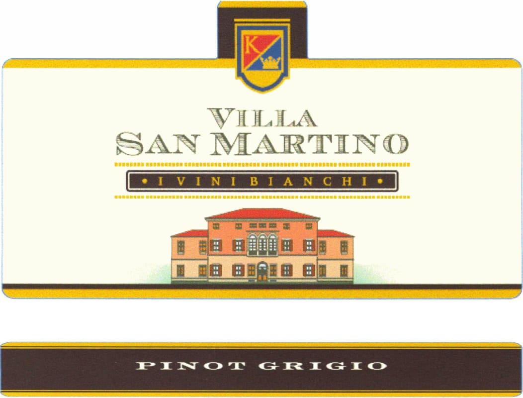 Cabert Villa San Martino Pinot Grigio 2015 Front Label
