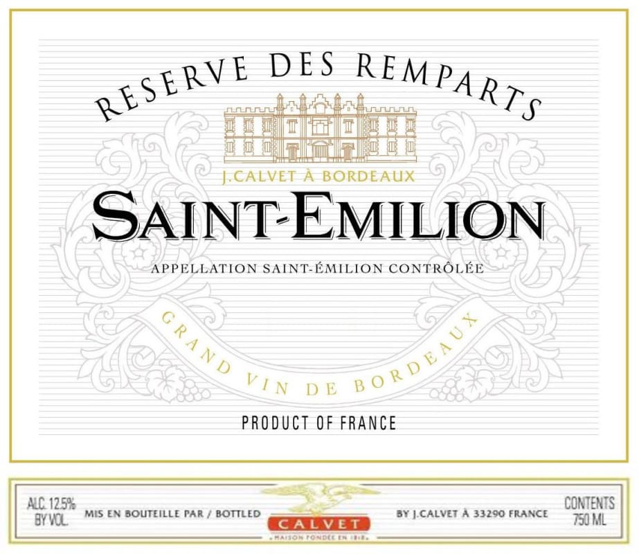 Calvet Saint-Emilion Reserve des Remparts 2013 Front Label