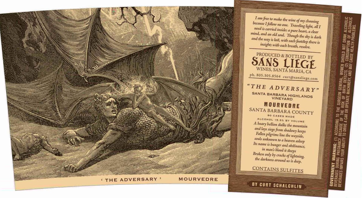 Sans Liege The Adversary Mourvedre 2013 Front Label