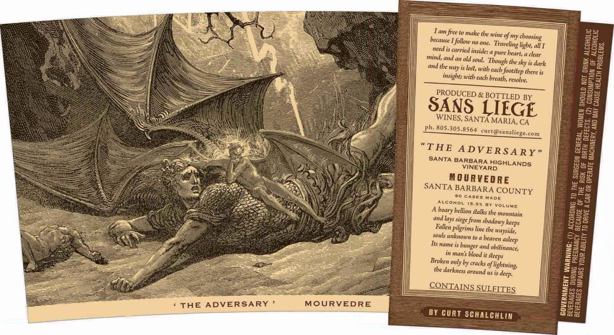Sans Liege The Adversary Mourvedre 2011 Front Label