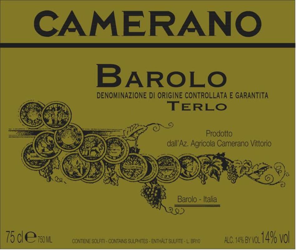 Camerano Barolo Gold Label Terlo 2008 Front Label