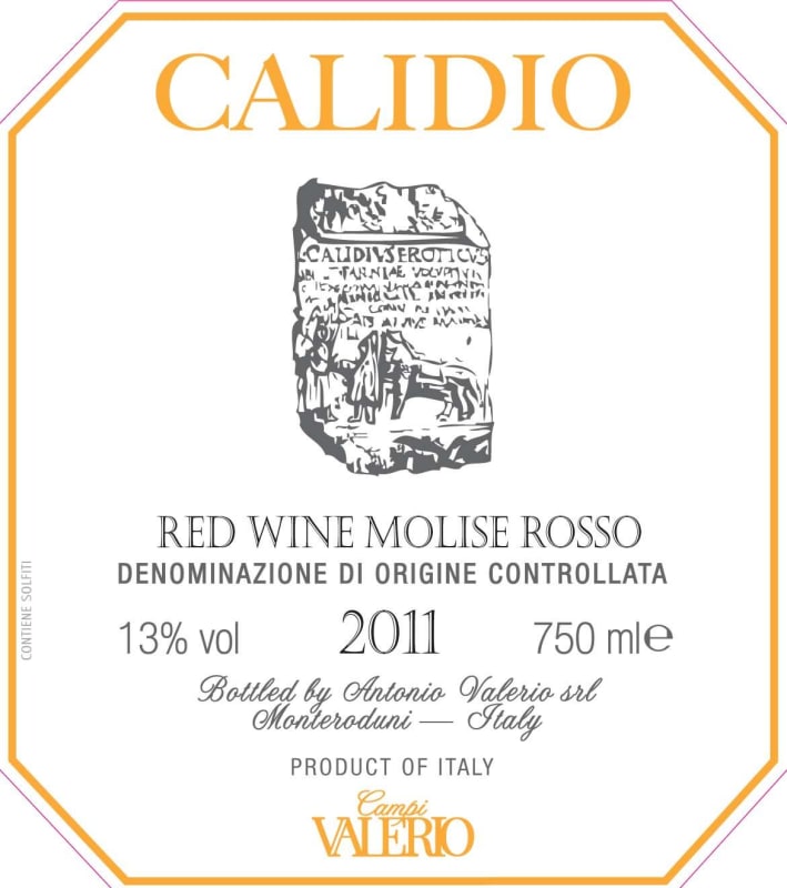 Campi Valerio Molise Calidio Rosso 2011 Front Label