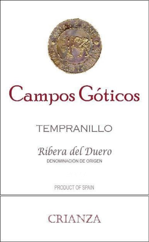 Campos Goticos Tempranillo Crianza 2005 Front Label