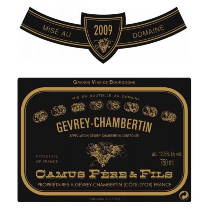 Camus Pere & Fils Cote de Nuits Gevrey-Chambertin 2009 Front Label