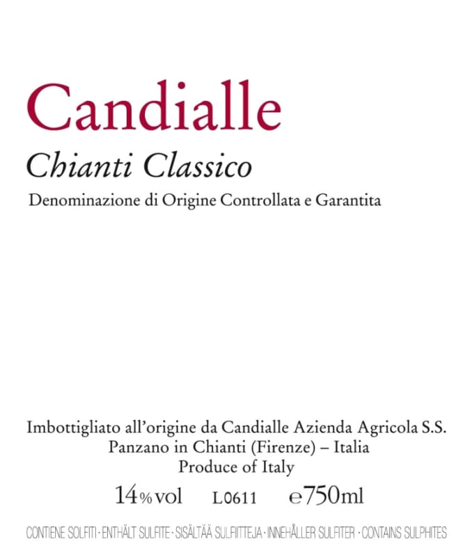 Candialle Chianti Classico 2011 Front Label
